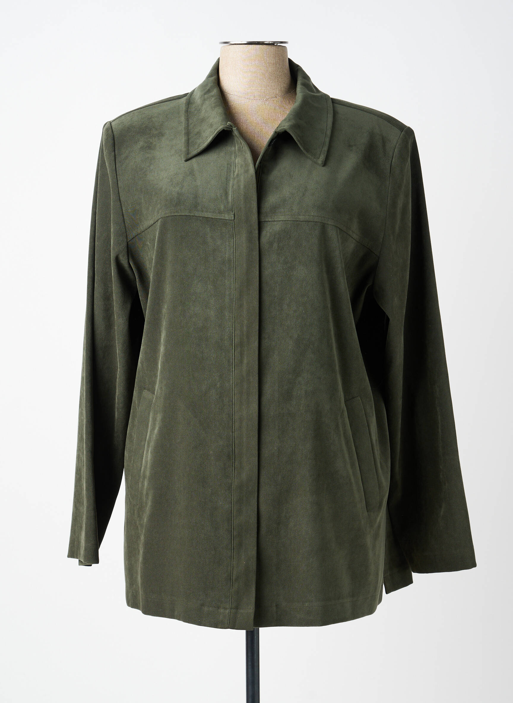 Veste casual tissage suedine vert PRUNELLE femme