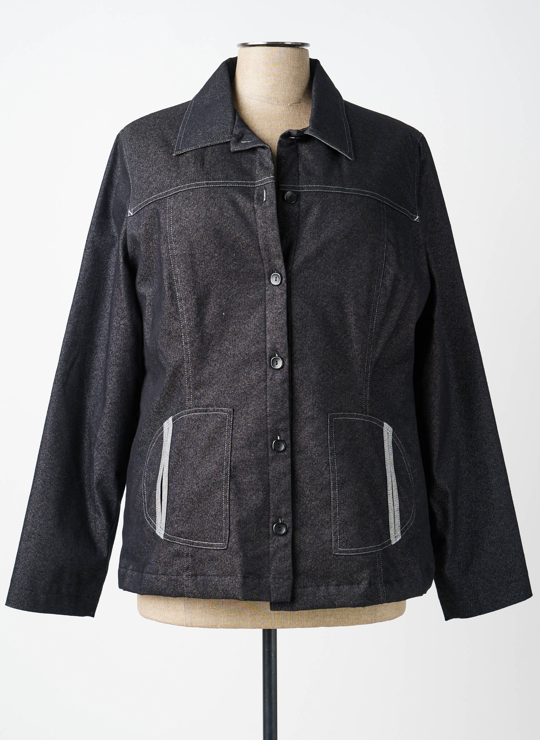 Veste casual coupe droite noir CARNET DE BORD femme
