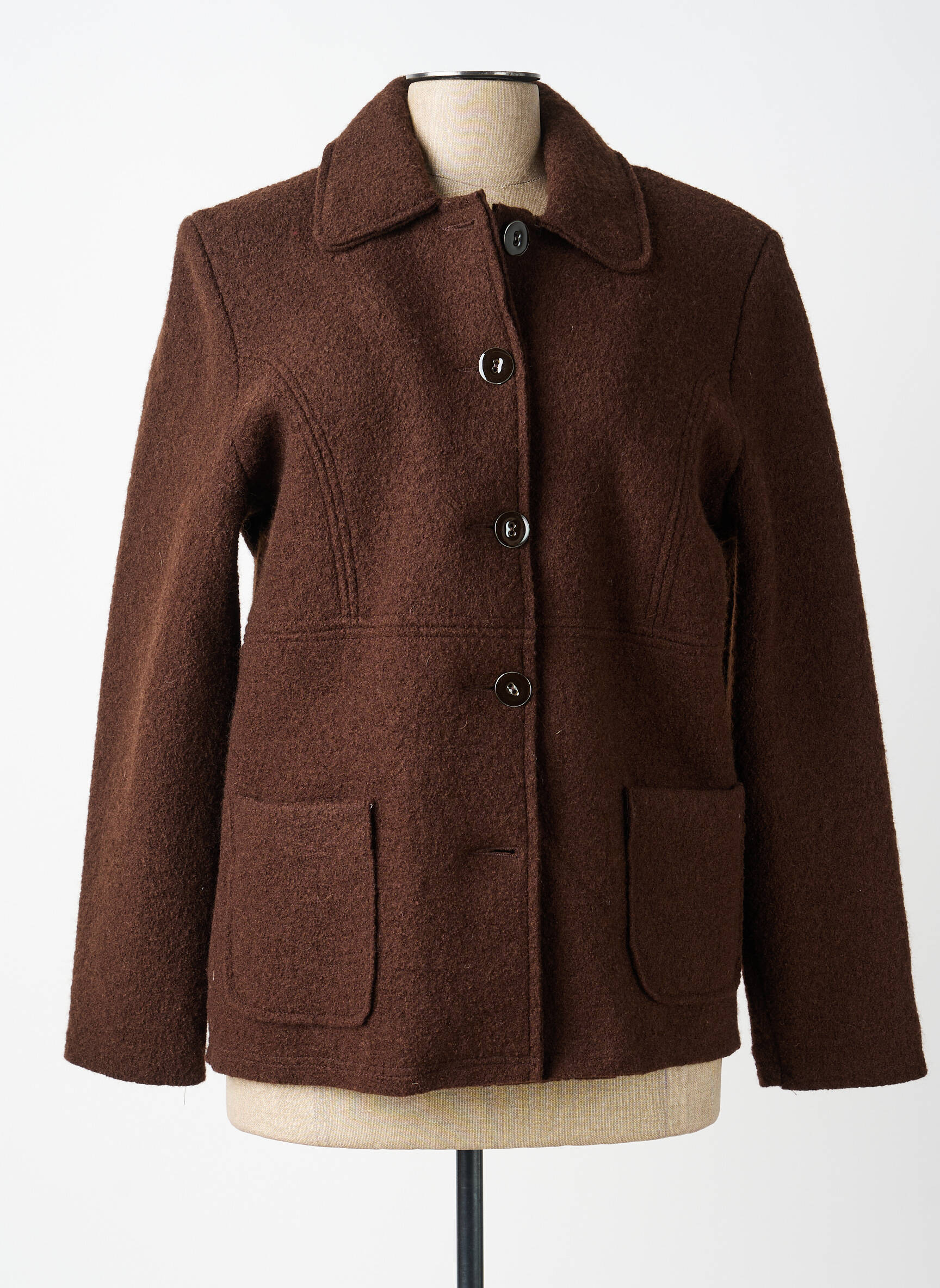 Veste casual coupe droite marron CLAUDE DE SAIVRE femme
