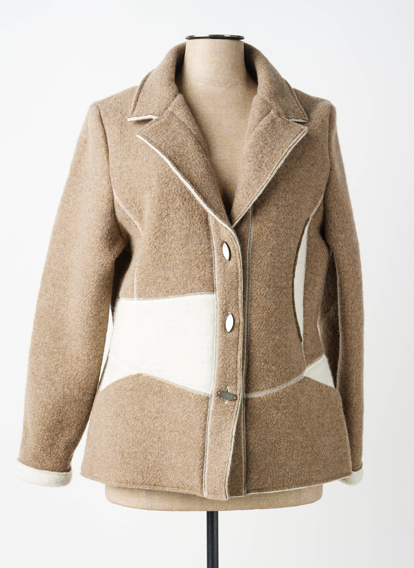 Manteau court poches sans capuche marron CLAUDE DE SAIVRE femme