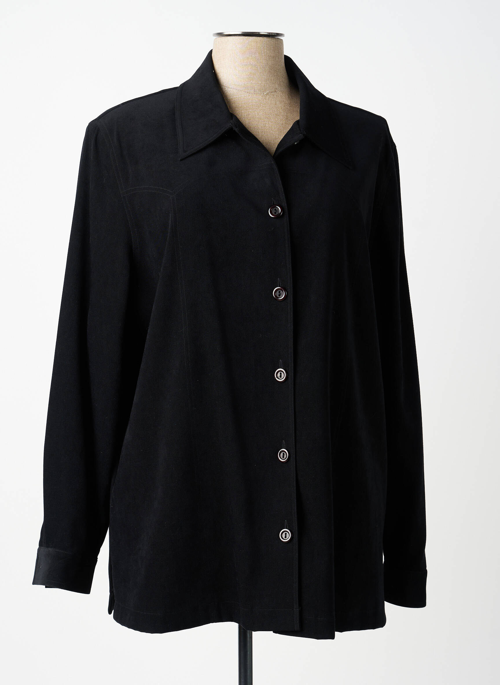Veste casual tissage suedine noir PRUNELLE femme