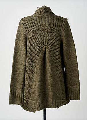 Gilet manches longues col châle vert YERSE femme