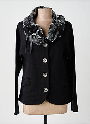 Veste casual col rond noir KATMAI femme