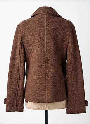 Manteau court coupe droite sans capuche marron PAUL BRIAL femme