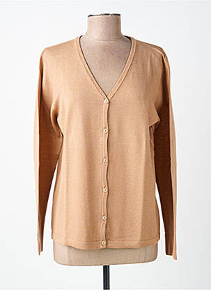 Gilet manches longues stretch marron MAURICE ABOT femme