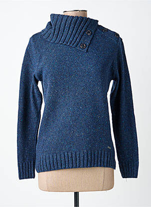 Pull tissage chiné manches longues bleu ARMOR LUX femme