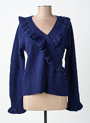 Pull coupe cintrée manches longues bleu FINETTE femme