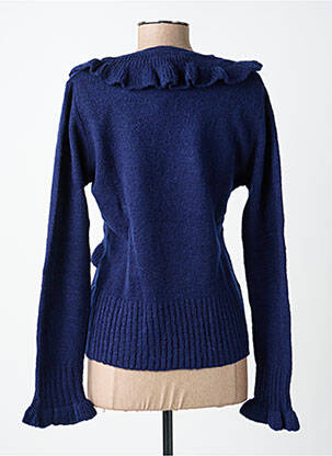Pull coupe cintrée manches longues bleu FINETTE femme