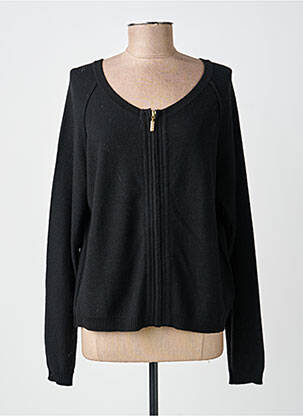 Gilet manches longues col rond noir NINATI femme