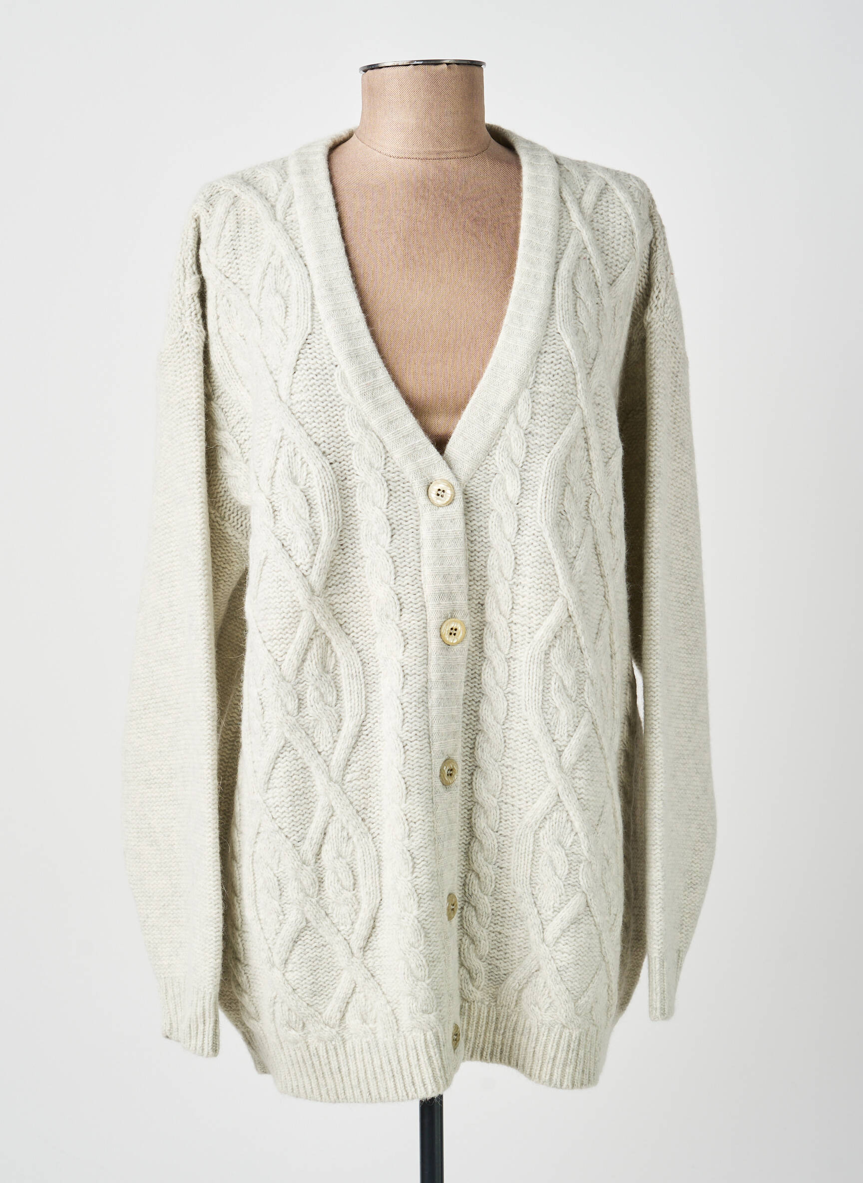 Gilet manches longues stretch gris MONTAGUT femme