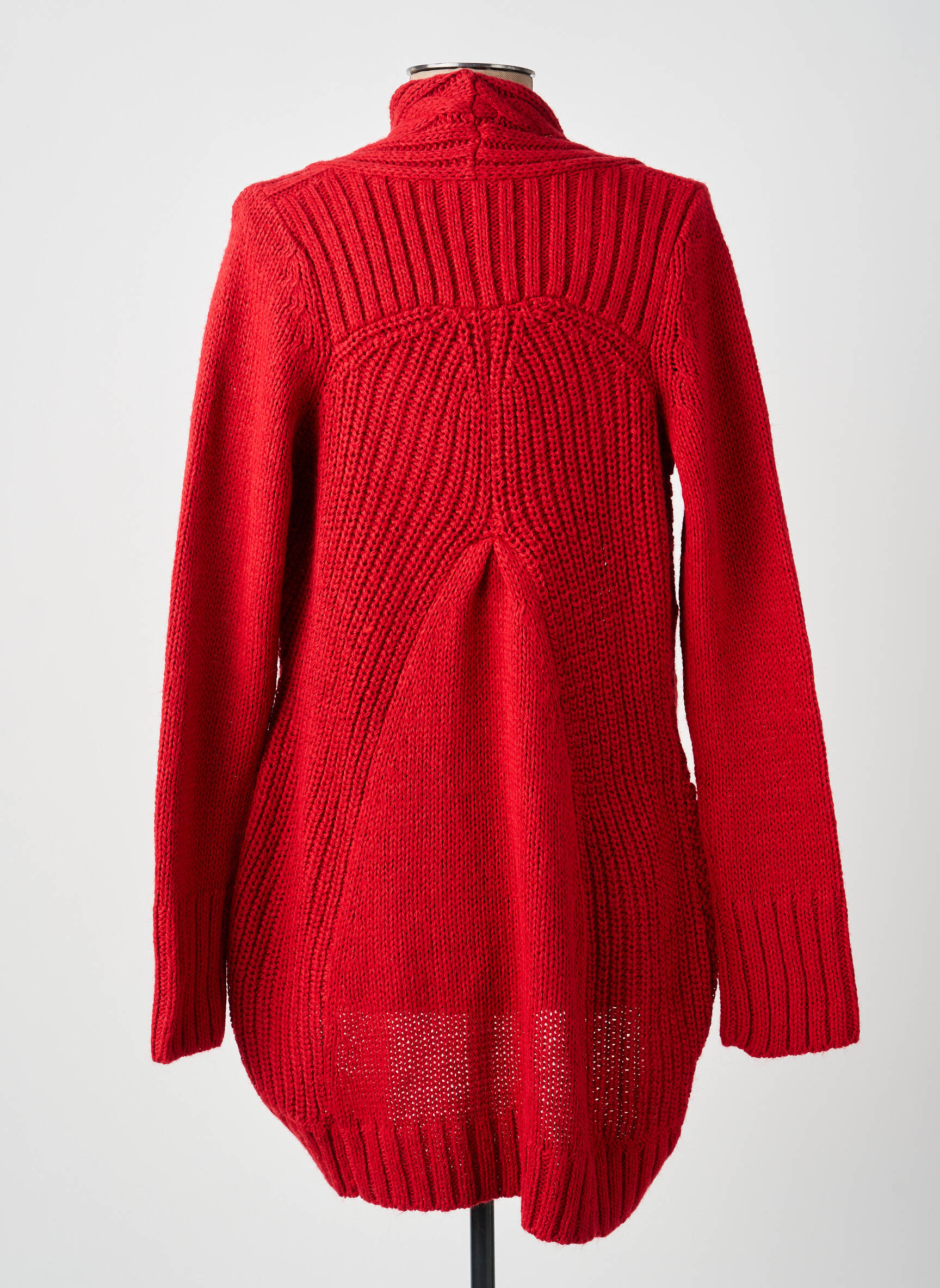 Gilet manches longues col châle rouge YERSE femme