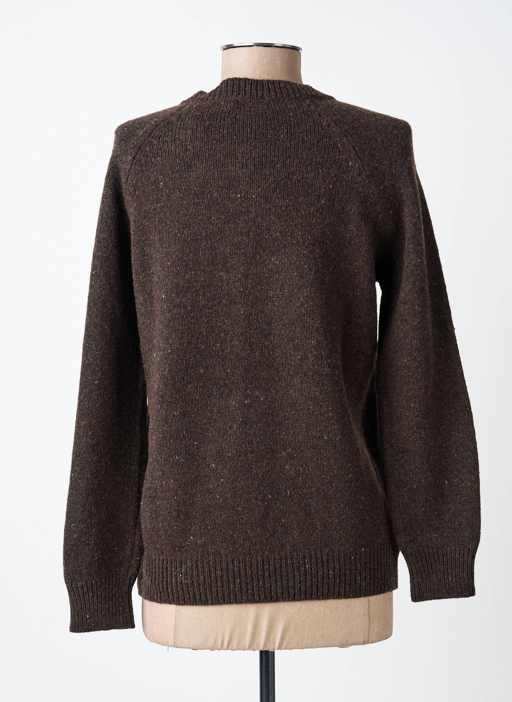 Pull tissage chiné manches longues marron YERSE femme