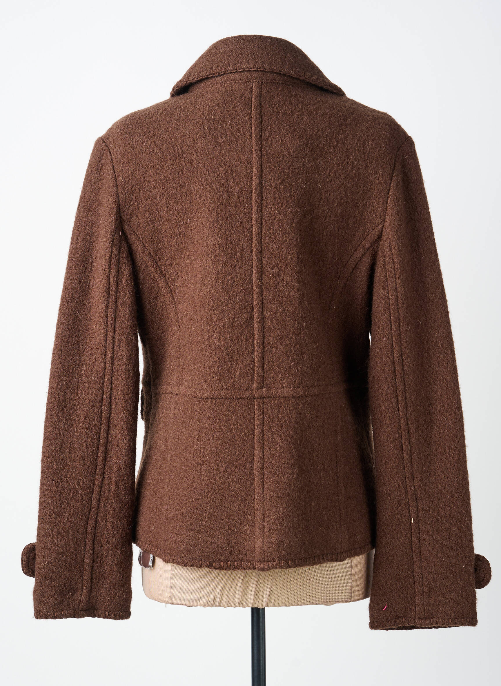 Manteau court coupe droite sans capuche marron PAUL BRIAL femme