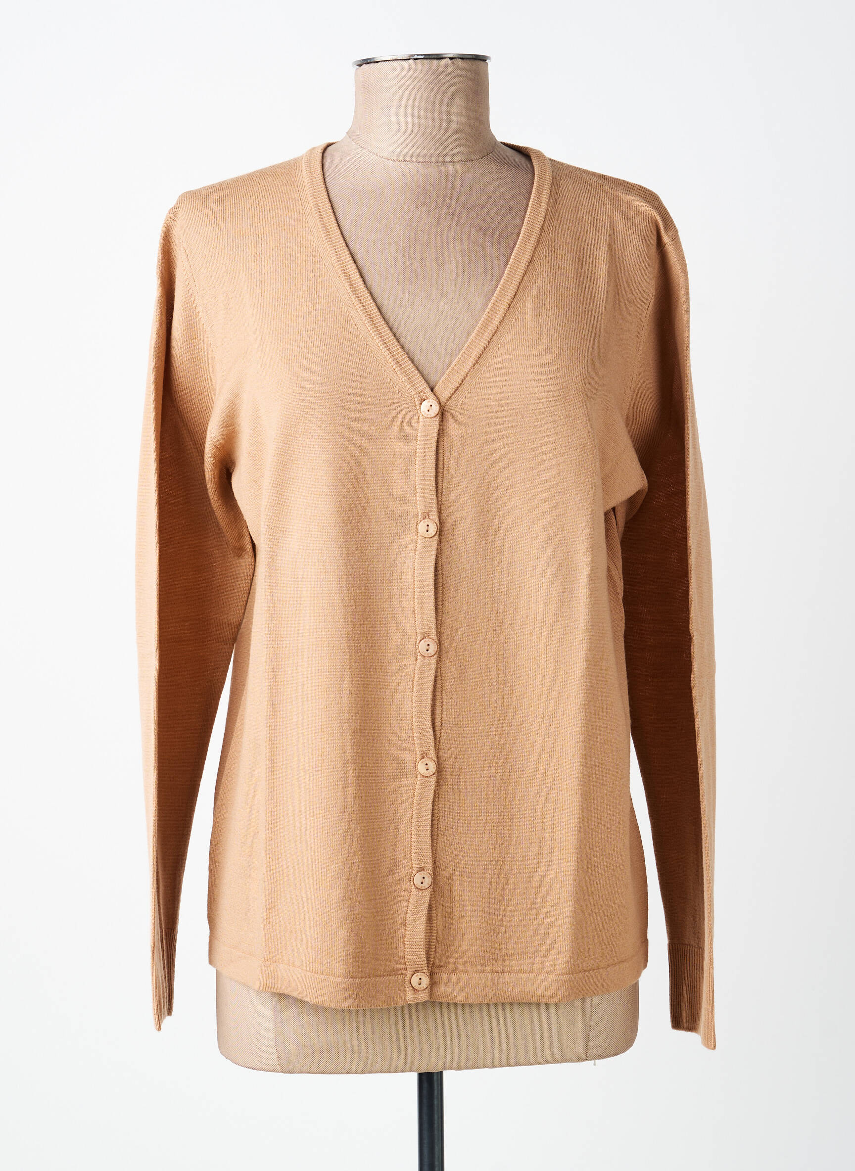 Gilet manches longues stretch marron MAURICE ABOT femme