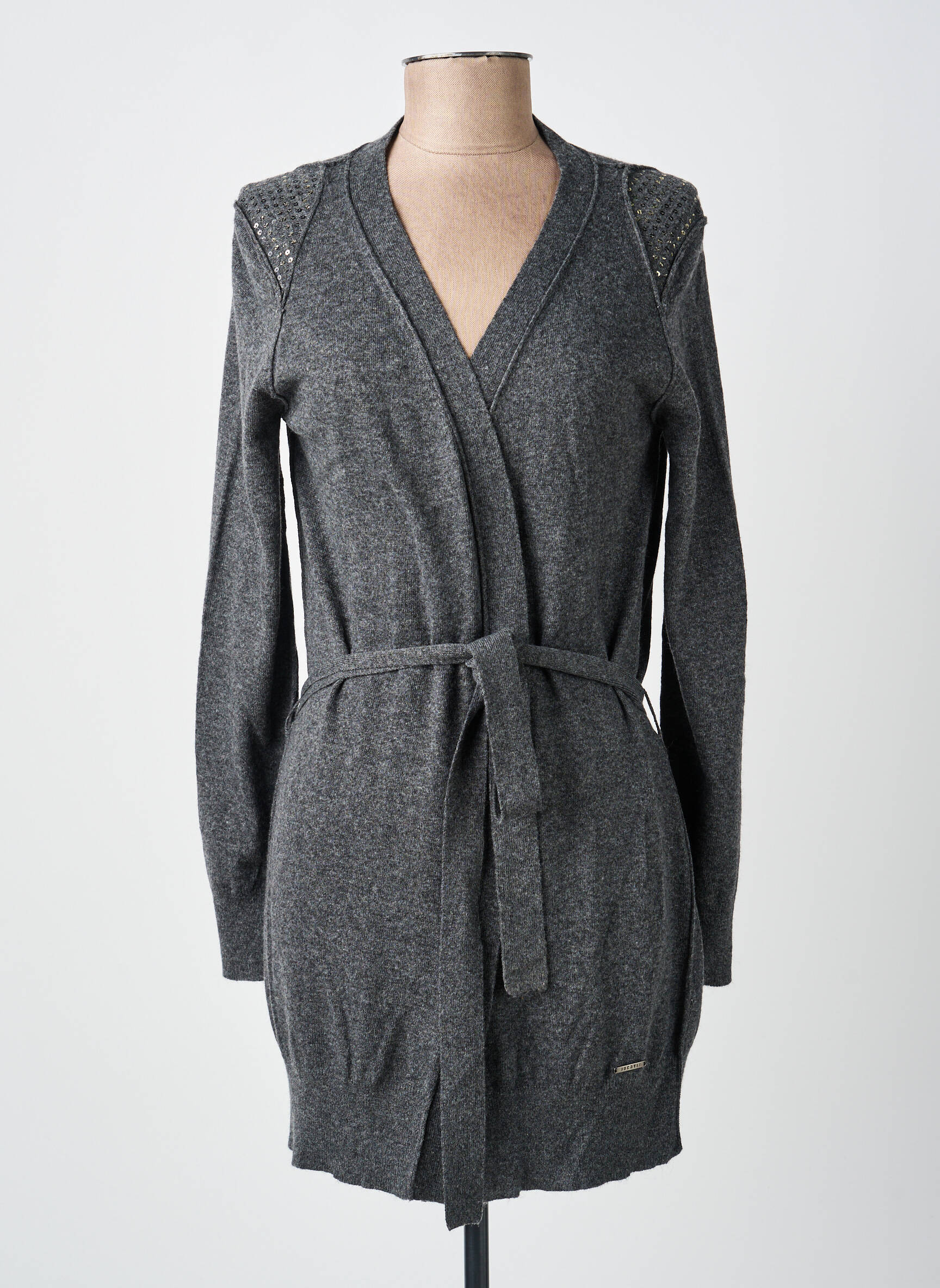 Gilet manches longues stretch gris JOCAVI femme