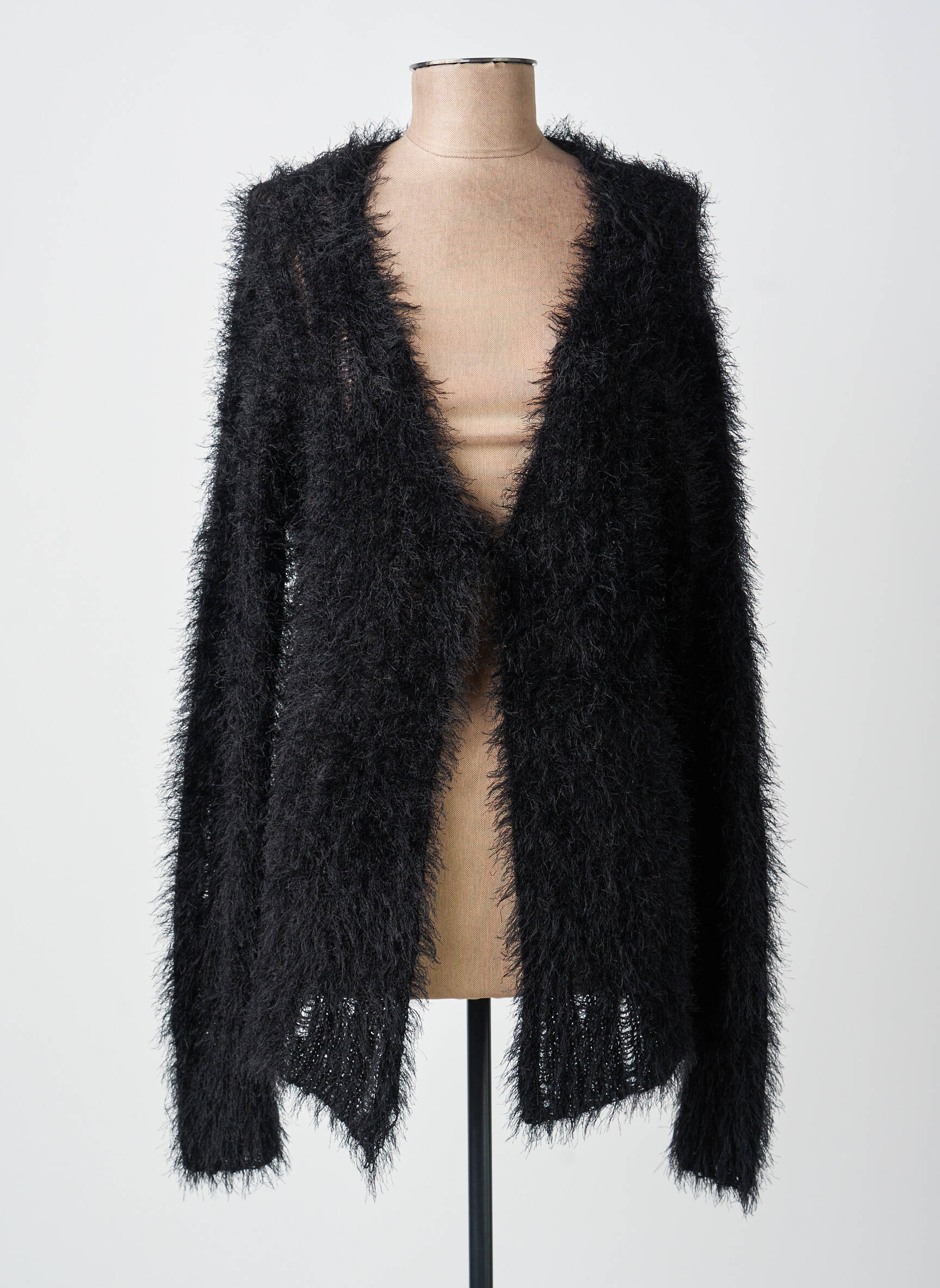 Veste casual fermeture boutonnée sur le devant noir MD'M femme