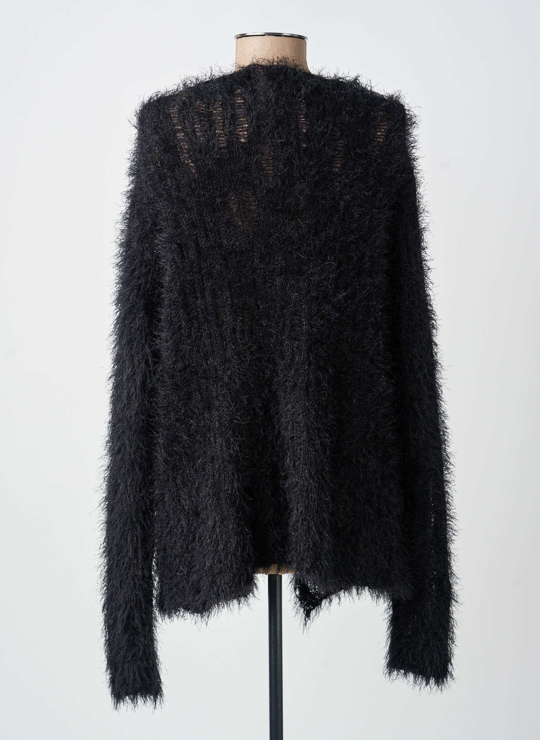 Veste casual fermeture boutonnée sur le devant noir MD'M femme