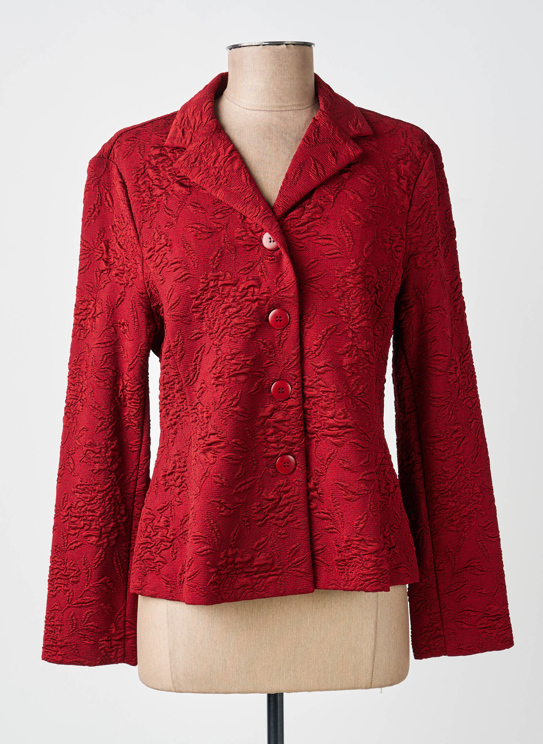 Veste casual col tailleur rouge KATMAI femme