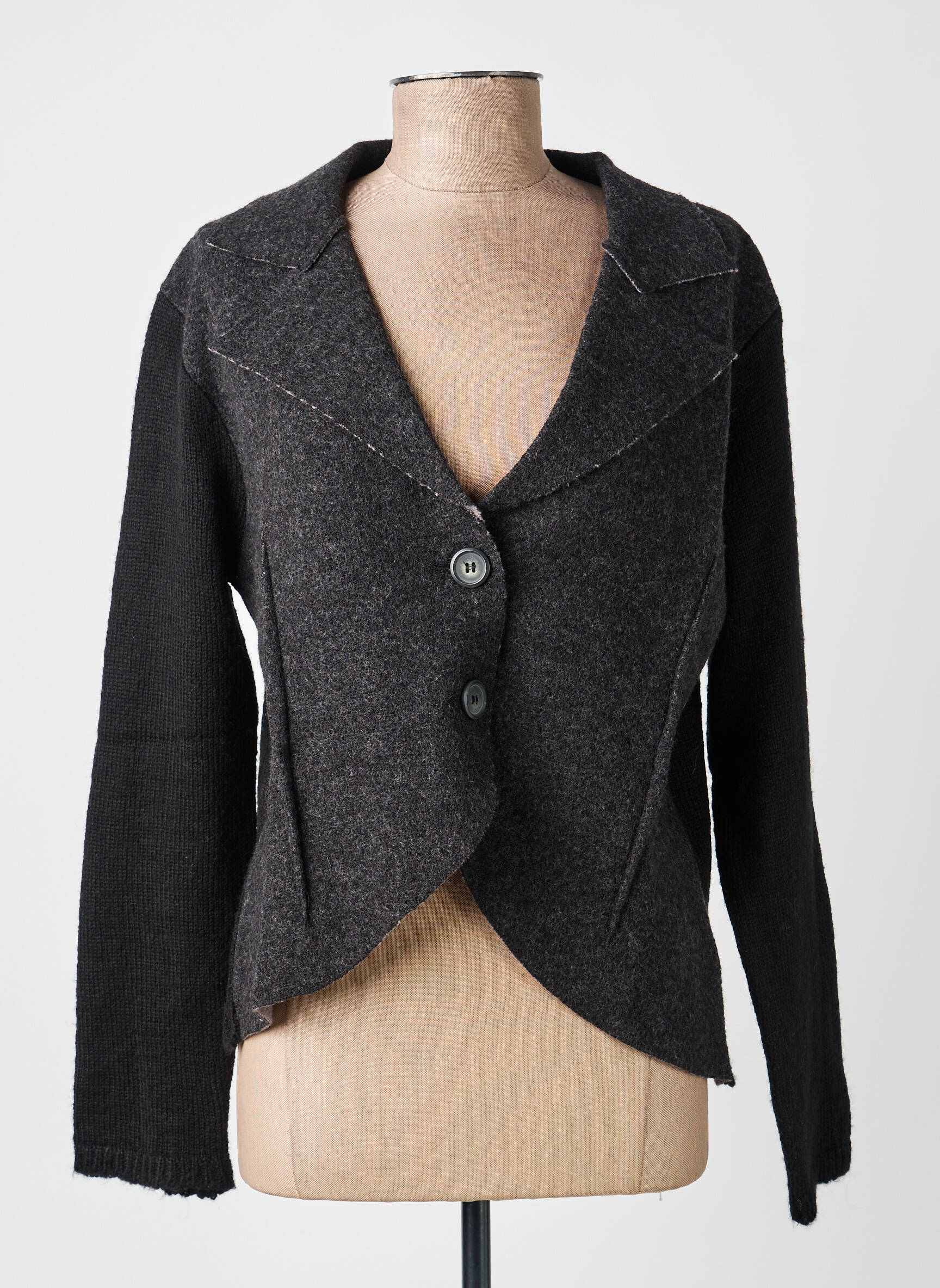 Veste casual col tailleur gris FINETTE femme