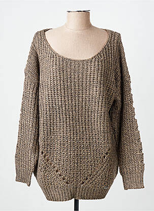 Pull tissage chiné manches longues gris BLACK MOJITO femme