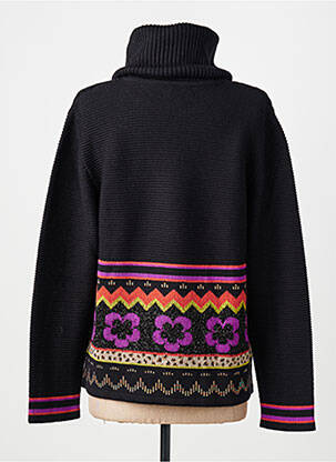 Pull col roulé coupe droite manches longues noir FINETTE femme
