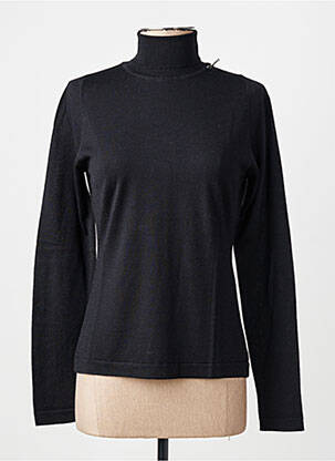 Pull col roulé coupe cintrée manches longues noir MONTAGUT femme