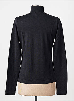 Pull col roulé coupe cintrée manches longues noir MONTAGUT femme