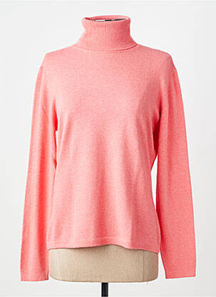 Pull col roulé coupe cintrée manches longues rose FINETTE femme