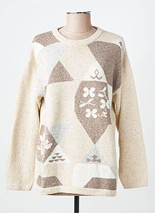 Pull coupe droite manches longues beige FINETTE femme