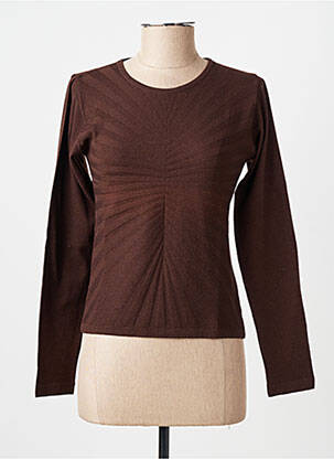 Top stretch manches longues marron MONTAGUT femme