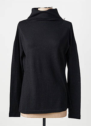 Pull col roulé coupe droite manches longues noir MONTAGUT femme