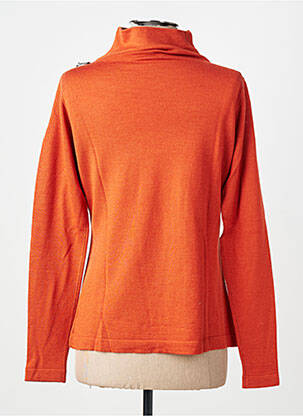 Pull col roulé coupe droite manches longues orange MONTAGUT femme