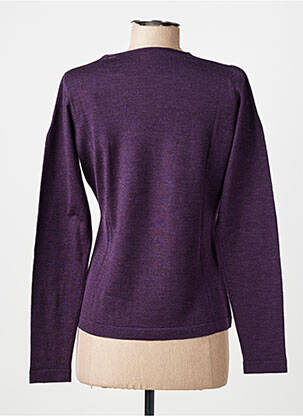 Pull tissage chiné manches longues violet MONTAGUT femme