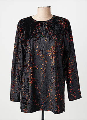 Pull coupe droite manches longues noir MONTAGUT femme
