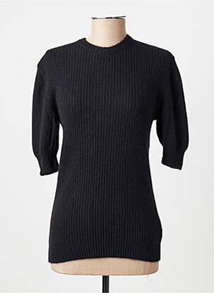 Pull coupe cintrée manches courtes noir MONTAGUT femme