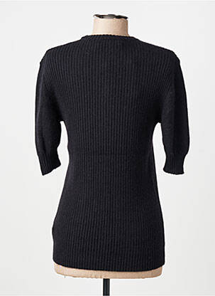 Pull coupe cintrée manches courtes noir MONTAGUT femme