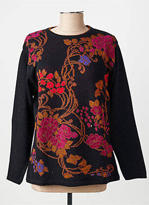 Pull coupe cintrée manches longues noir MONTAGUT femme