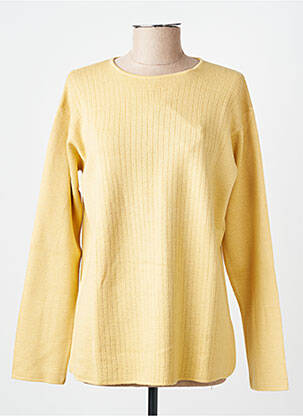 Pull coupe droite manches longues jaune MONTAGUT femme