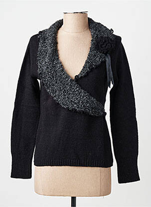 Pull coupe cintrée manches longues noir FINETTE femme