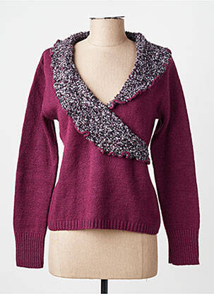 Pull coupe cintrée manches longues violet FINETTE femme
