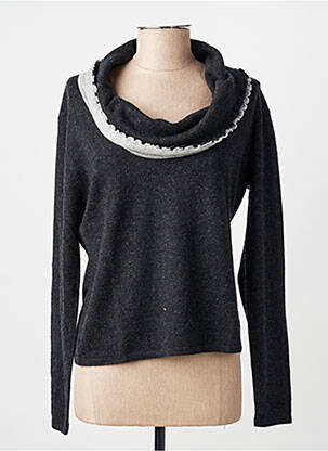 Pull tissage chiné manches longues gris FINETTE femme