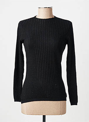 Pull coupe cintrée manches longues noir FINETTE femme