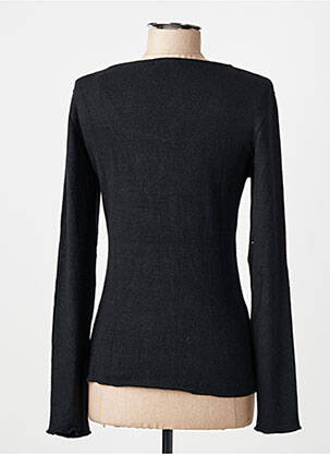 Pull coupe cintrée manches longues noir FINETTE femme