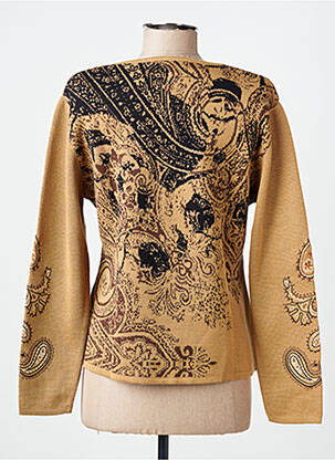Pull coupe cintrée manches longues marron FINETTE femme