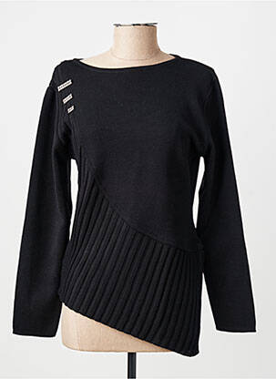 Pull coupe cintrée manches longues noir FINETTE femme
