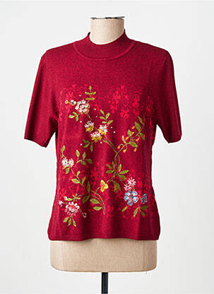 Top stretch manches courtes rouge FINETTE femme