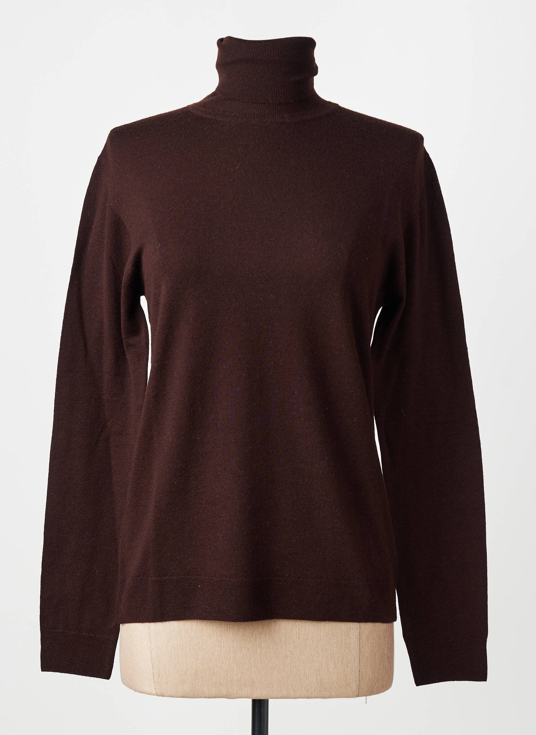 Sous-pull stretch manches longues marron MONTAGUT femme