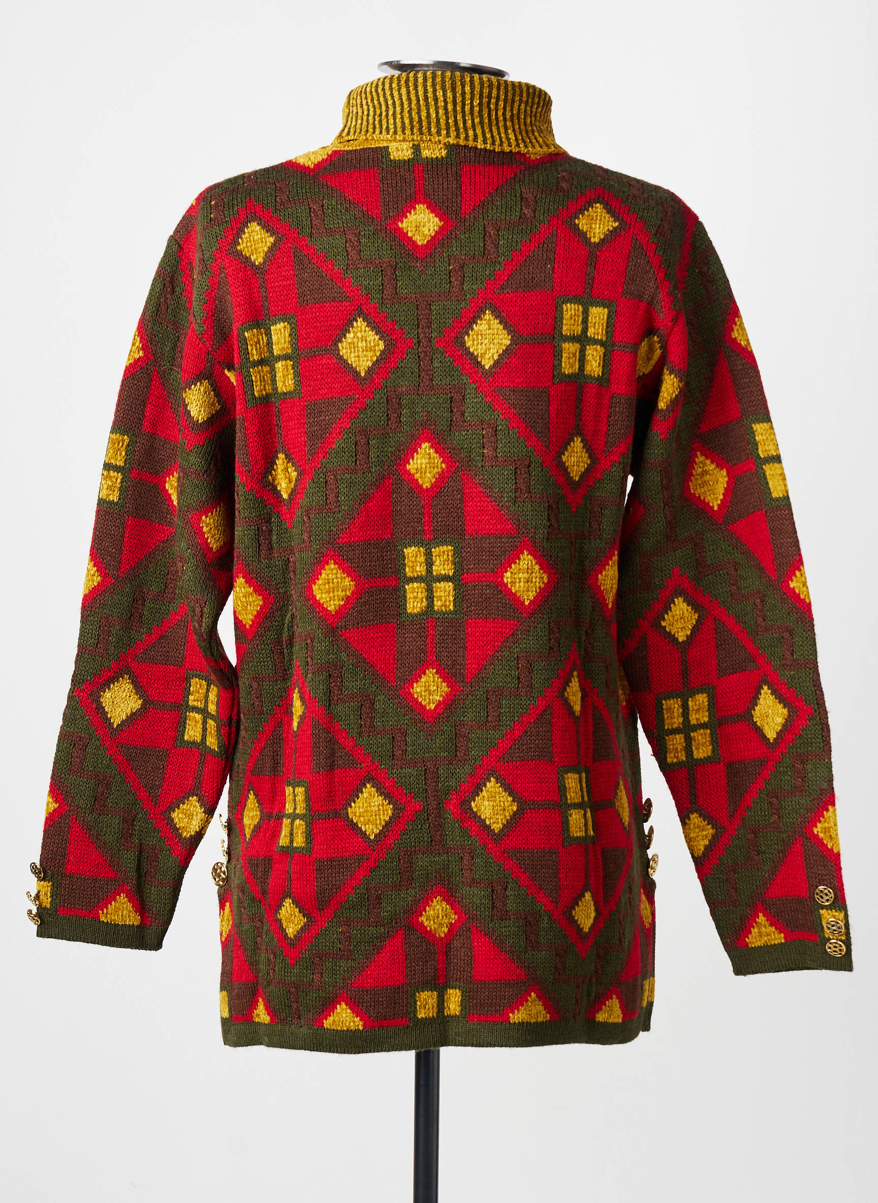 Pull col roulé coupe droite manches longues rouge FINETTE femme