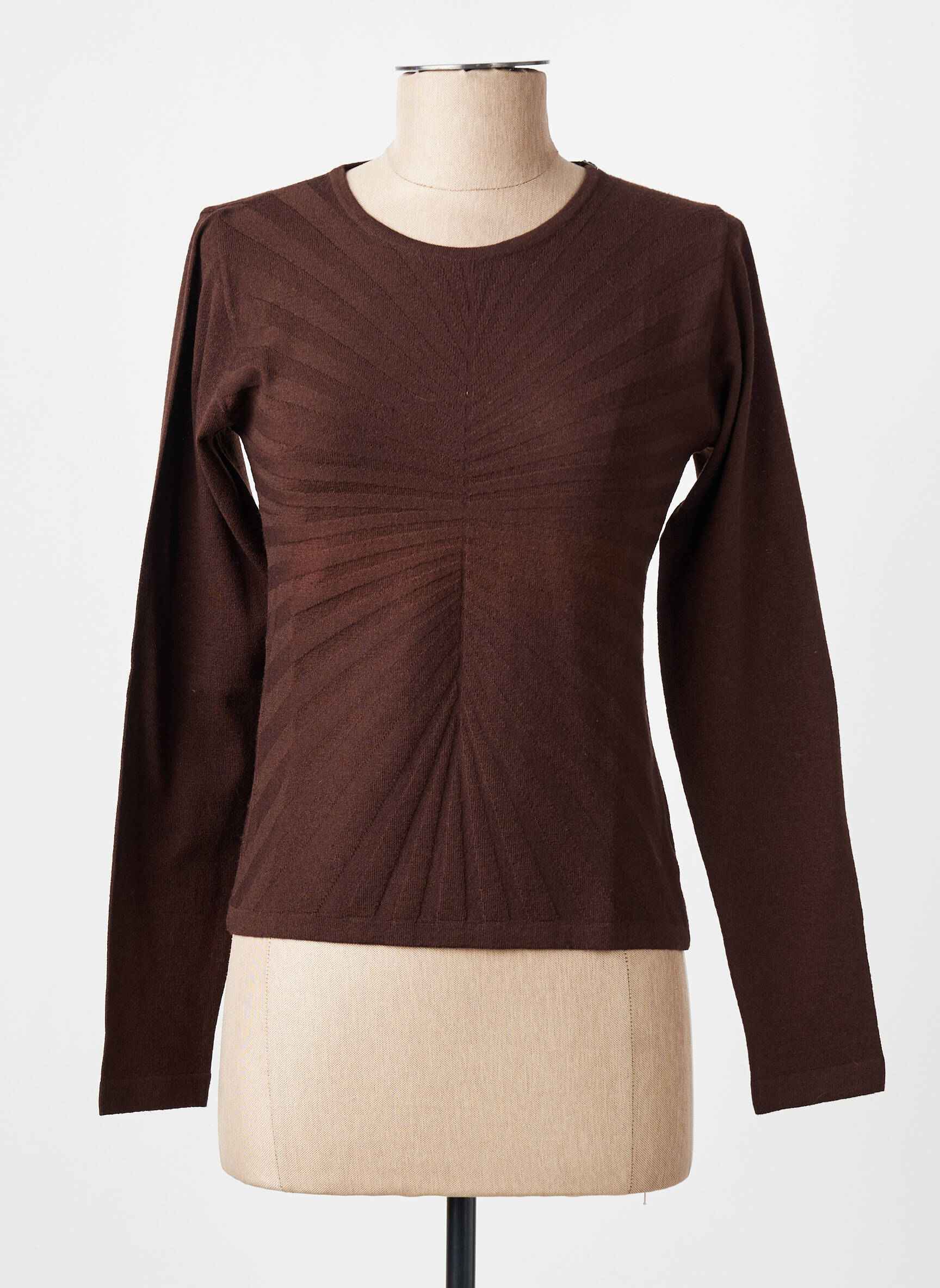 Top stretch manches longues marron MONTAGUT femme