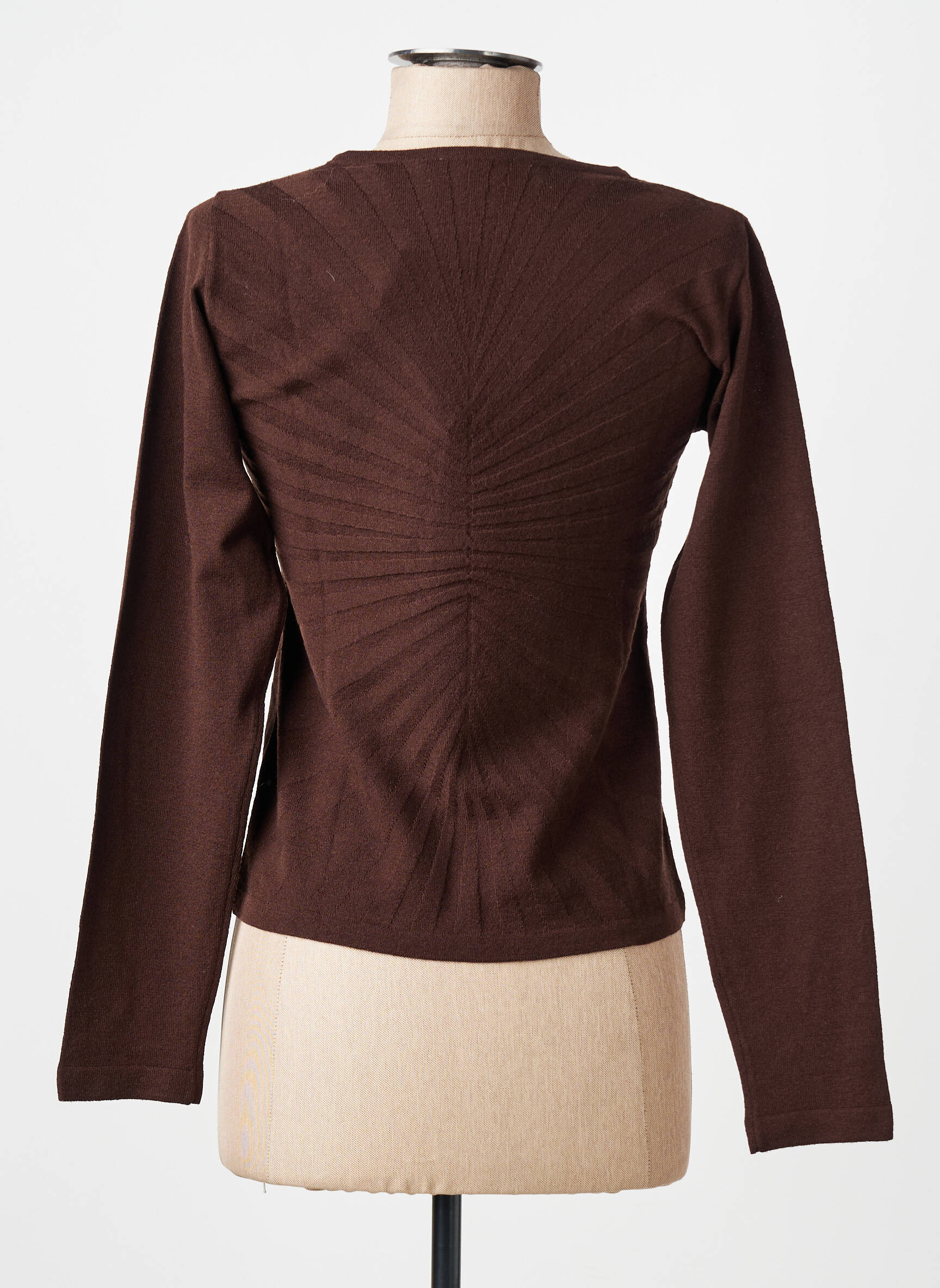 Top stretch manches longues marron MONTAGUT femme